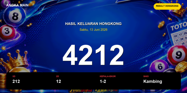 Result Hongkong hari ini 13 Juni 2026 angka 4212