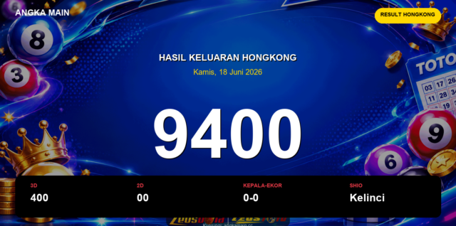 Result Hongkong hari ini 18 Juni 2026 angka 9400