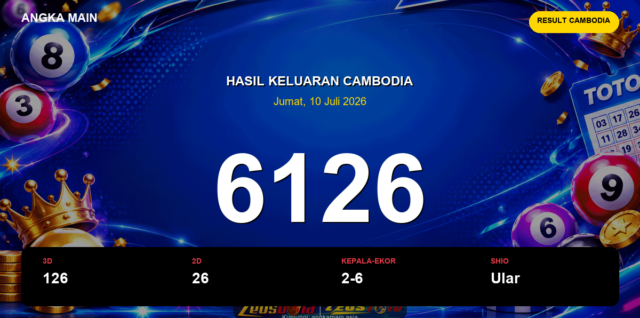 Result Cambodia hari ini 10 Juli 2026 angka 6126