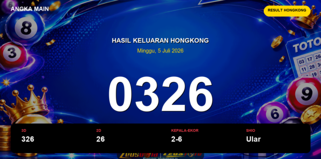 Result Hongkong hari ini 5 Juli 2026 angka 0326