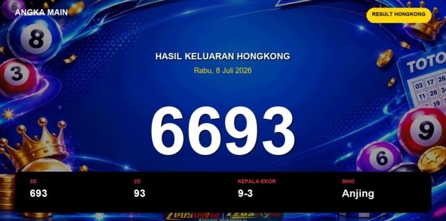 Result Hongkong hari ini 8 Juli 2026 angka 6693