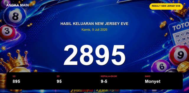 Result New Jersey EVE hari ini 9 Juli 2026 angka 2895