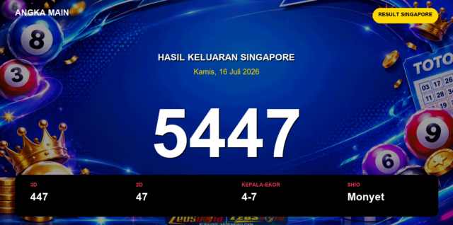 Result Singapore hari ini 16 Juli 2026 angka 5447